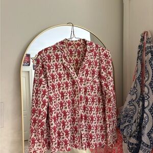 Roller Rabbit Pink Monkey Long Sleeve Polo Pajamas